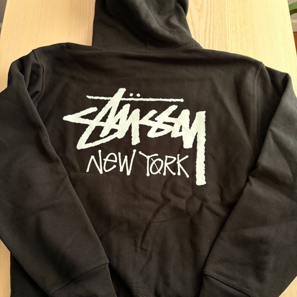Stussy New York Black Zip Up Hoodie